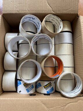 28 Empty Cardboard Packing Tape Duck/Duct Tape Rolls Tubes Cores + 2 Bonus small